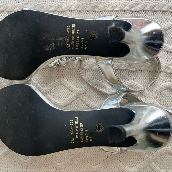Jacqueline Ferar Vintage Rhinestone Silver Sandal Heels Women’s size 7 - Picture 5 of 12